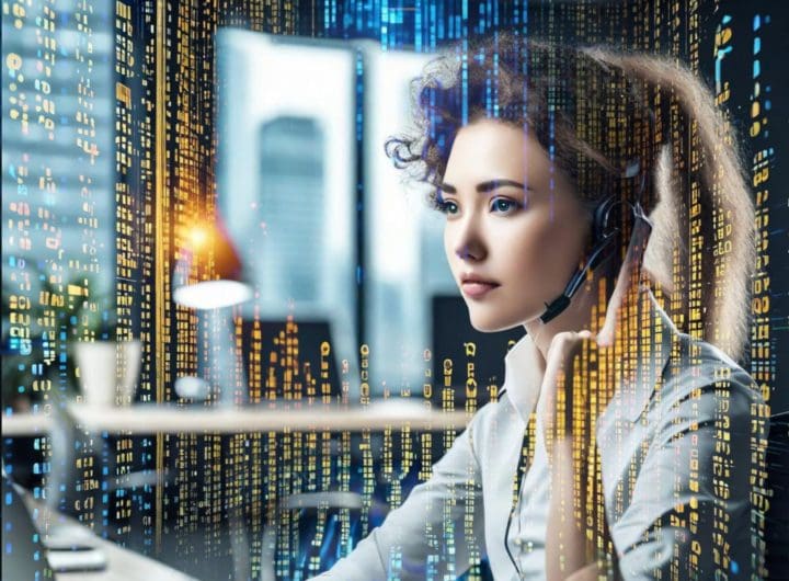 Person Sitting At desk with headset