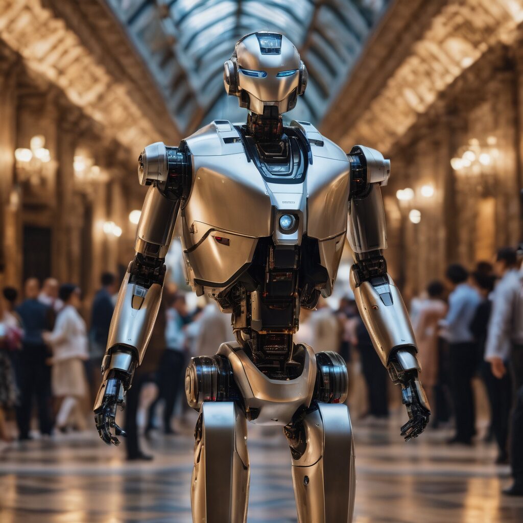 Robot at a museum exhibit