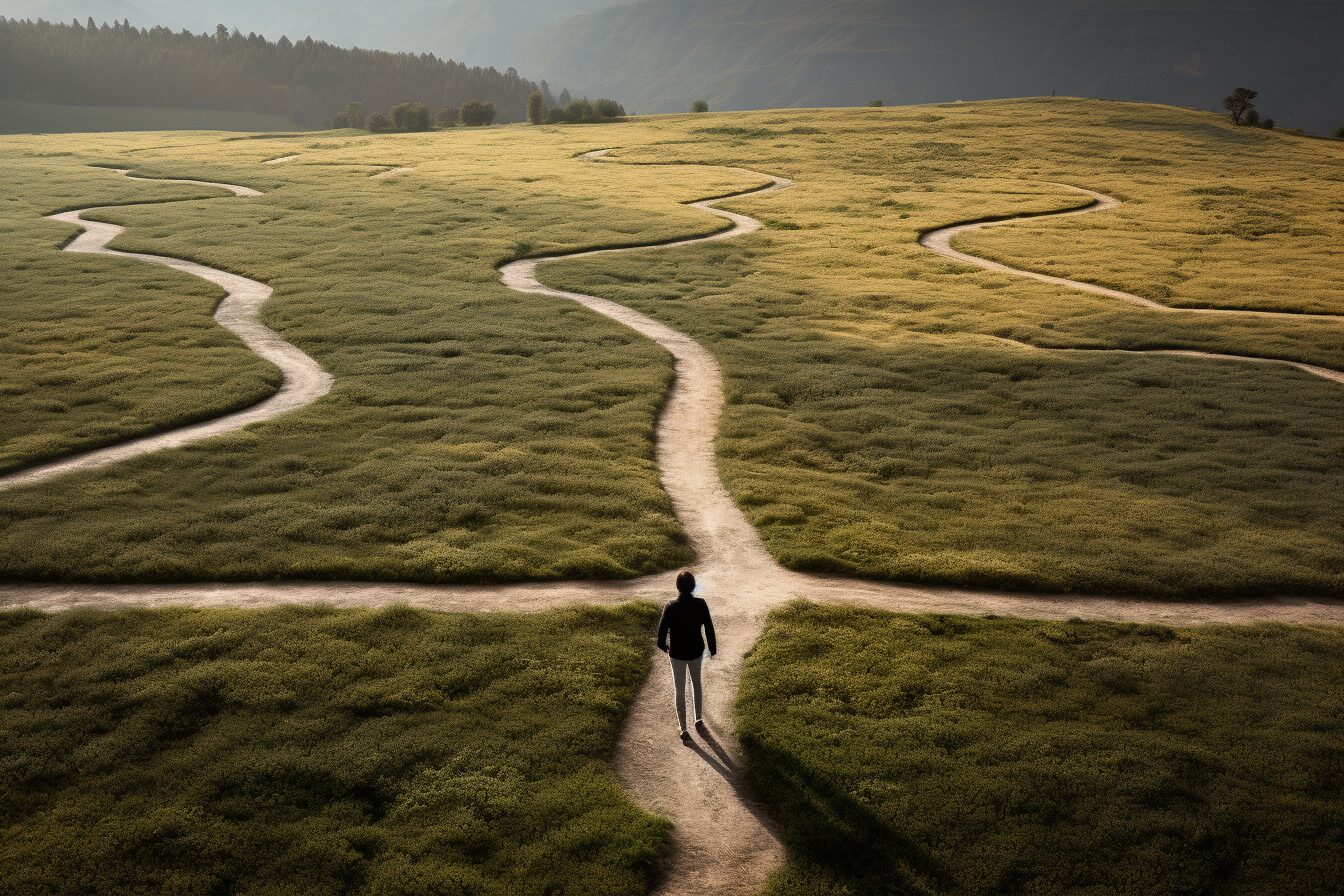 Life Decisions Carry Real Risks A person faced with many paths. Which path to choose?