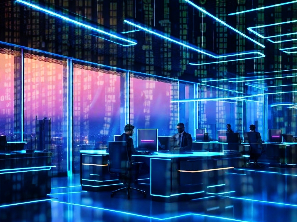 AI project development futuristic ai workplace