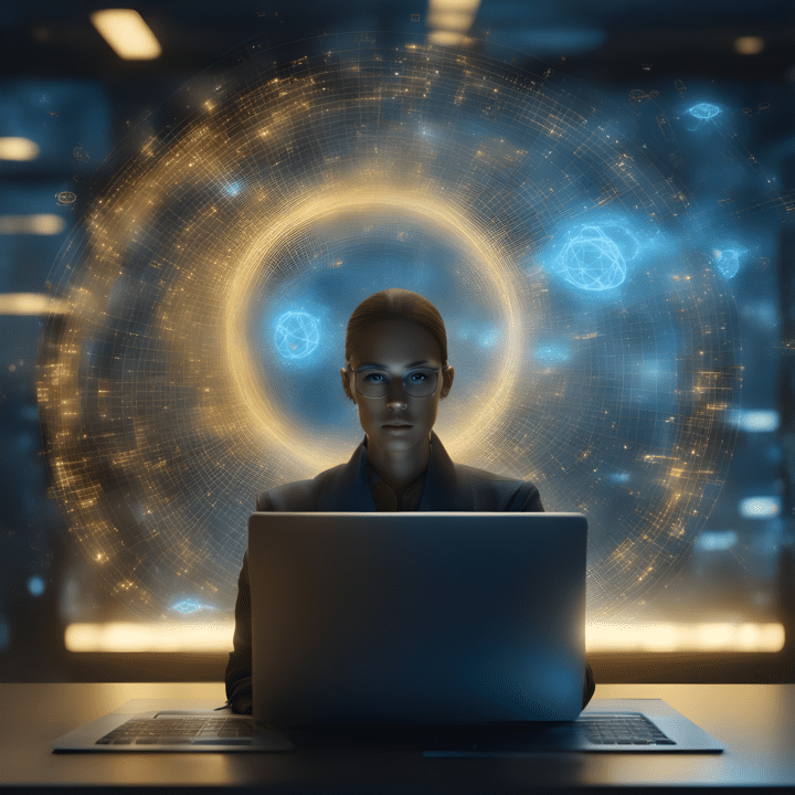 ethical considerations in EBL Person working on laptop in front of a wall digital mist