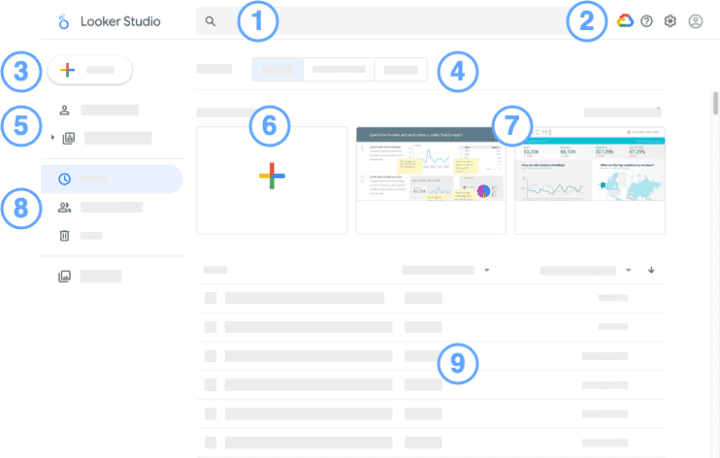 Looker Studio home page