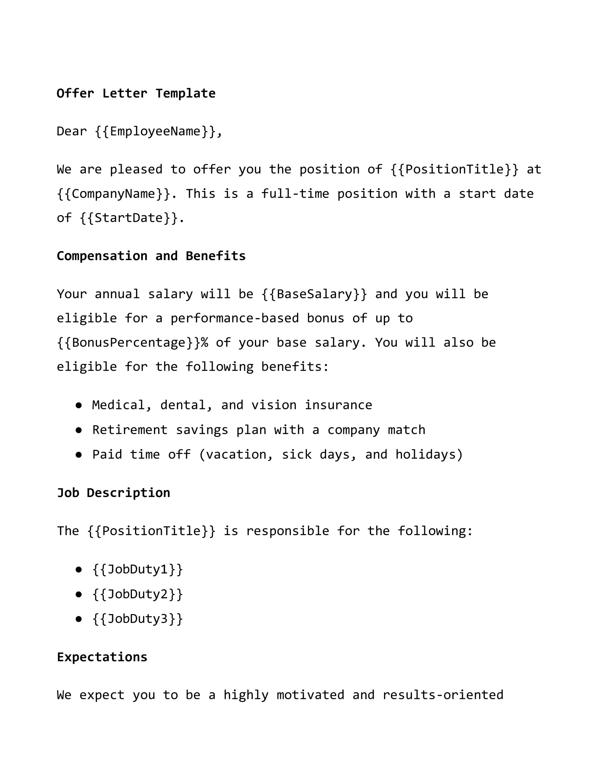 Sample Google Docs Template